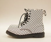 Image of B&W polka dots 8 holes Dr.Martens