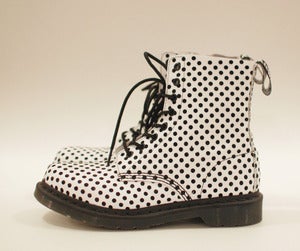 Image of B&W polka dots 8 holes Dr.Martens