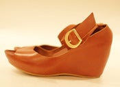 Image of tan leather wegde