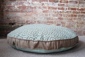 Image of Greek Key Dog Bed - 38" Round