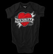 Image of Mom and Dad Heart Tattoo Onesie Style # 2000