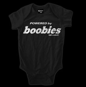Image of Powered by Boobies Onesie Style # 2016