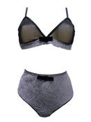 Image of 'Lydia' black gingham and mesh set 