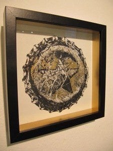 Image of Demon Thirst Star Gold Mixed Media on Canvas by K-GUY
