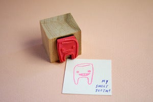 Image of Small Object Sweet Tooth Rubber Stamp