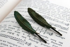 Image of Feather Hair Pins - Patina