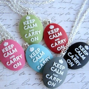 Image of PICK COLOR: Keep Calm and Carry On Necklace