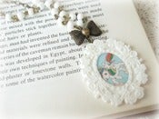 Image of Brass My Little Pony in White Frame Necklace 