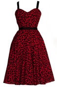 Image of Vintage Style Red Leopard Print Dress