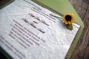 Image of Do It Yourself D-I-Y Rustic Burlap Sunflower Wedding Invitation Sage Envelope - Rustic Barn Wedding