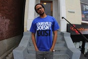Image of LOUISVILLE DOESNT EXIST TEE SHIRT ROYAL BLUE
