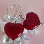 Image of red heart earrings