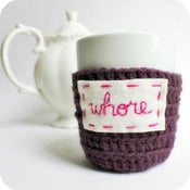Image of Funny coffee mug Whore crochet handmade