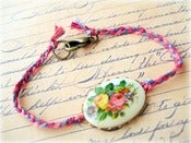 Image of West German Floral Cab Friendship Bracelet 