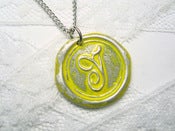 Image of Yellow Wax Seal Pendant Necklace By Ritzy Misfit