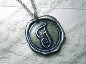 Image of Navy Blue Wax Seal Pendant Necklace by Ritzy Misfit