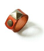 Image of Handmade, leather ring -  TAN - CUSTOM ORDER