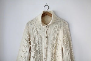 Image of 1970s super soft cream Aran cardigan {SOLD}