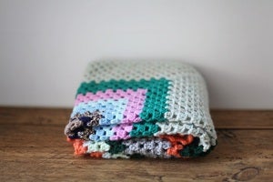 Image of 1970/80s crocheted coloured blanket #1 {SOLD}