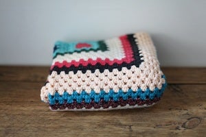 Image of 1970/80s crocheted coloured blanket #3 {SOLD}