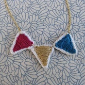Image of Embroidered bunting necklace