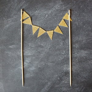 Image of Cake Bunting - Gold Glitter