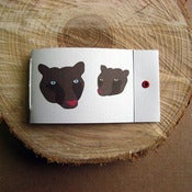 Image of 10 Mini Matchbook Notebooks - Love Bears on light grey - party favors, gifts, gift tags