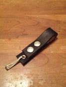 Image of 1" Black Leather Keychain