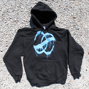 Image of BRUONIS LOGO DRIP HOODIE - BLACK/SKY