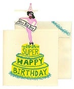 Image of Bearded Lady Pop Up Birthday Card ♥ SOLD OUT! ♥