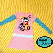 Image of **SOLD OUT** Mickey & Minnie Mouse Peace & Love dress - Size 7/8