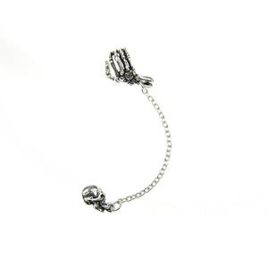 Image of Evie. Skeleton Hand Ear Cuff