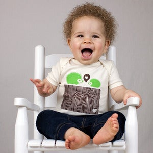 Image of Green Hedgehog Short Sleeve Organic Onesie/Tee