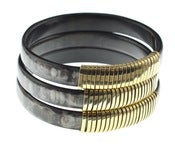 Image of Black Wide Ruma Horn Bangles
