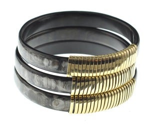 Image of Black Wide Ruma Horn Bangles
