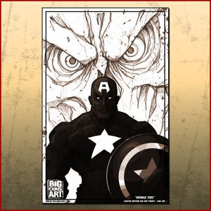 Image of Captain America Line Art Print