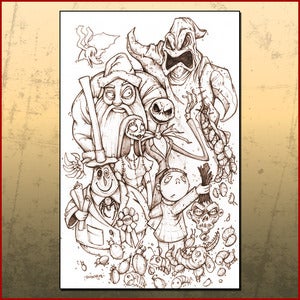 Image of Nightmare Before Christmas Line Art Print