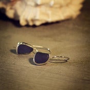 Image of Cobalt Blue Sea Glass- Sterling Silver Earrings