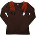 Image of FAUX FOXY - women’s brown boat-neck long sleeve