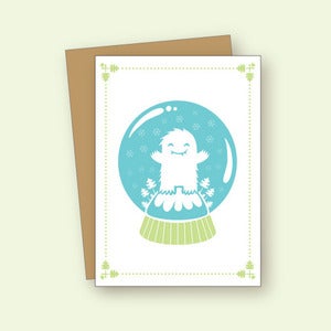 Image of Yeti Snowglobe Card - Set of Six