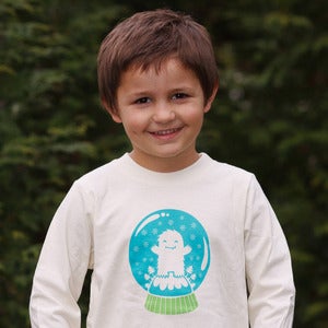 Image of Yeti Snowglobe Long Sleeve Organic Onesie/Tee