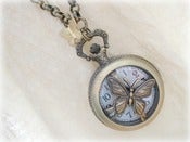 Image of Antique Brass Butterfuly Locket Watch 