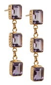Image of  Kara Ackerman <i> Judie <i/> Emerald Cut 3 Drop Amethyst Earrings