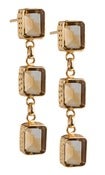 Image of " New " Kara Ackerman <i> Judie <i/> Emerald Cut 3 Drop Citrine Earrings