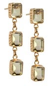 Image of " New " Kara Ackerman <i> Judie <i/> Emerald Cut 3 Drop Lemon Quartz Earrings