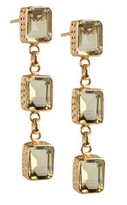 Image of " New " Kara Ackerman <i> Judie <i/> Emerald Cut 3 Drop Lemon Quartz Earrings