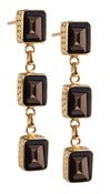 Image of " New " Kara Ackerman <i> Judie <i/> Emerald Cut 3 Drop Smokey QuartzEarrings