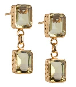 Image of " New " Kara Ackerman <i> Judie <i/> Emerald Cut 2 Drop Lemon Quartz Earrings