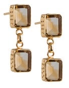 Image of " New " Kara Ackerman <i> Judie <i/> Emerald Cut 2 Drop Citrine Earrings