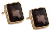 Image of Kara Ackerman <i> Judie <i/> Emerald Cut Stud  Smokey Topaz Earrings